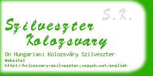 szilveszter kolozsvary business card