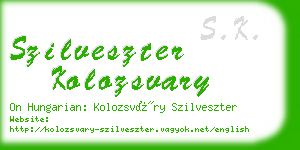 szilveszter kolozsvary business card